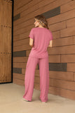 Pijama Elena: Set de pantalon largo y manga corta